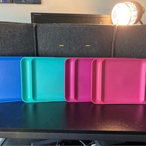 Vintage 90s TUPPERWARE Divided Food Tray TV Picnic‎ Lunch Camp Set of 4 1535